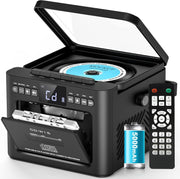 Portable CD Player Boombox Cassette Bluetooth FM USB TF AUX Remote