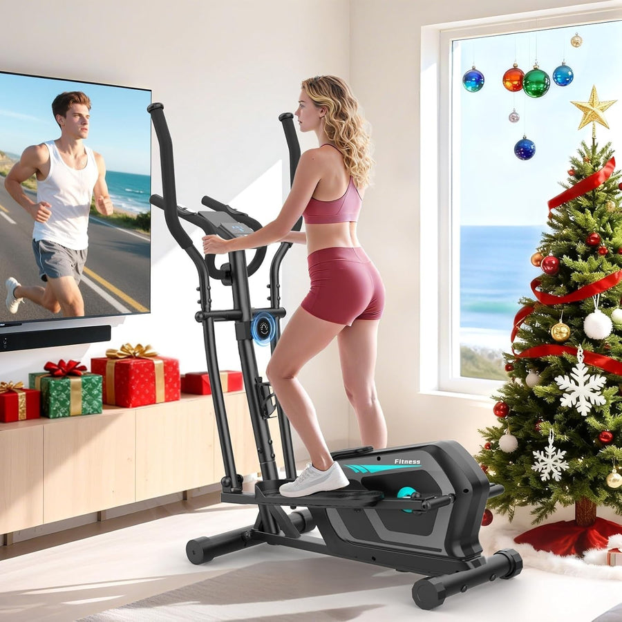 Magnetic Elliptical Cross Trainer 16-Level Quiet Home Gym Machine LCD Monitor