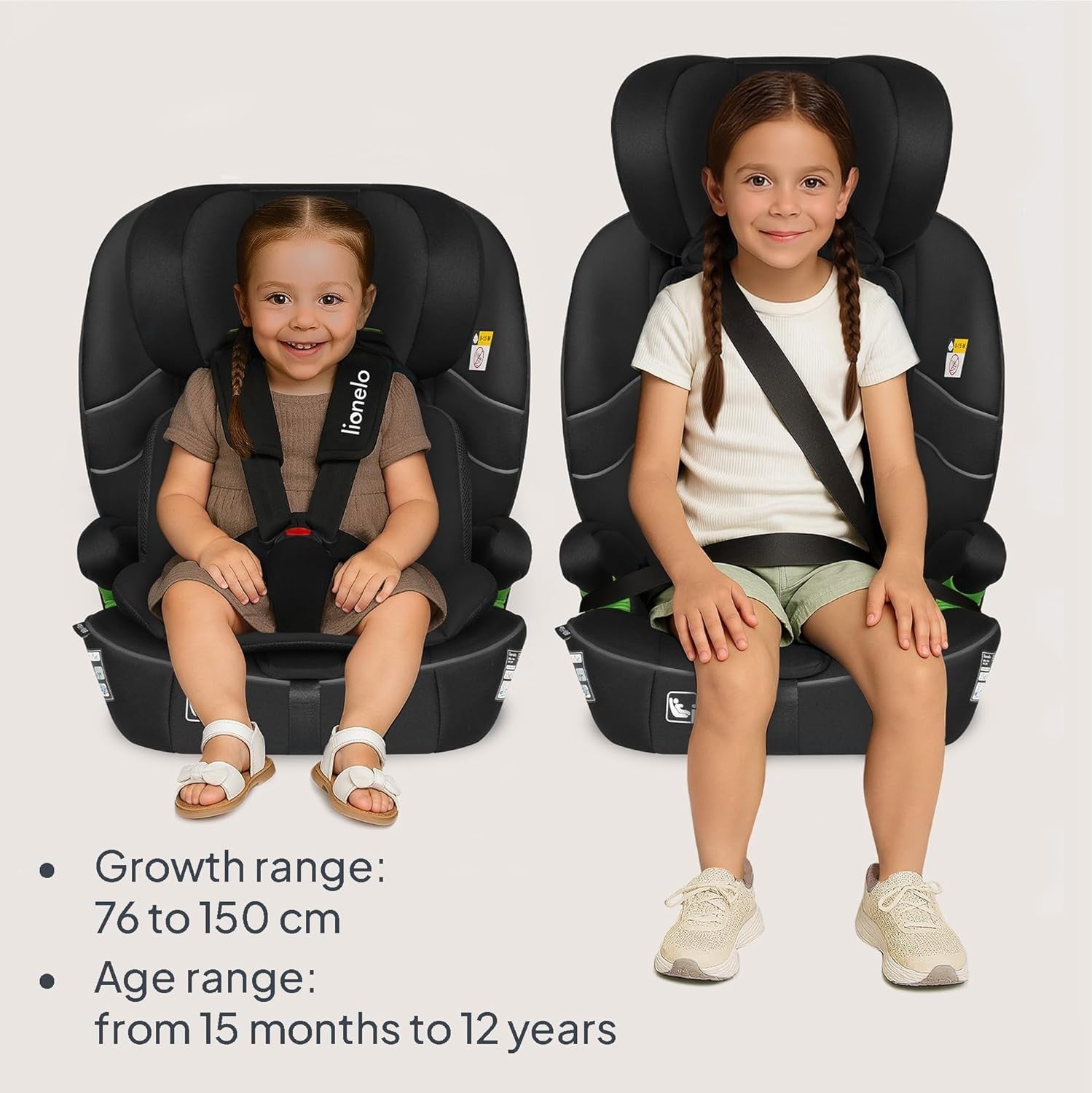 i-Size Car Seat 76–150cm ISOFIX R129 Booster Impact Adjustable