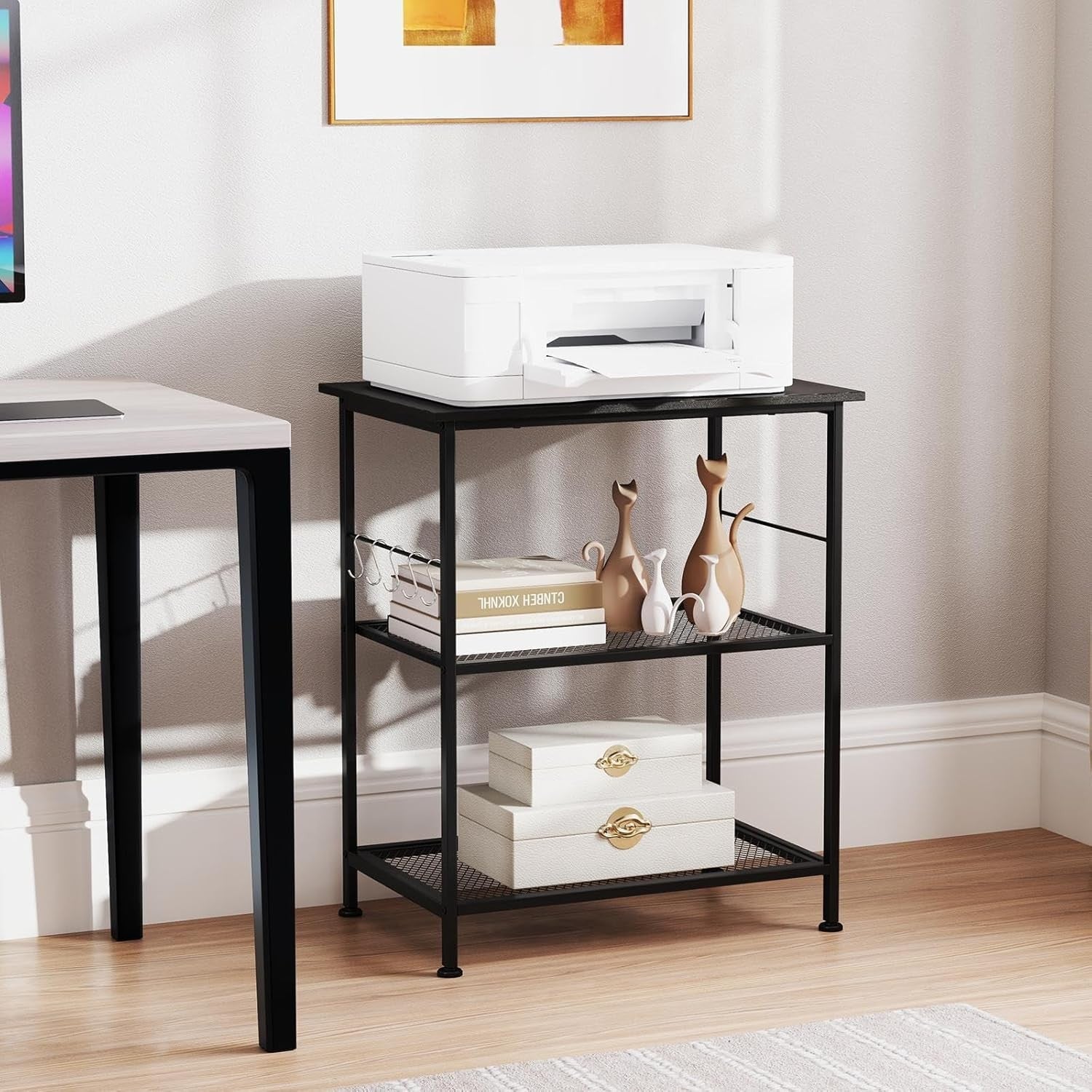 3 Tier Kitchen Trolley on Wheels Microwave Stand Metal Storage Cart