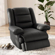 Recliner Armchair PU Leather Adjustable Sofa Lounge Chair Padded Seat Black