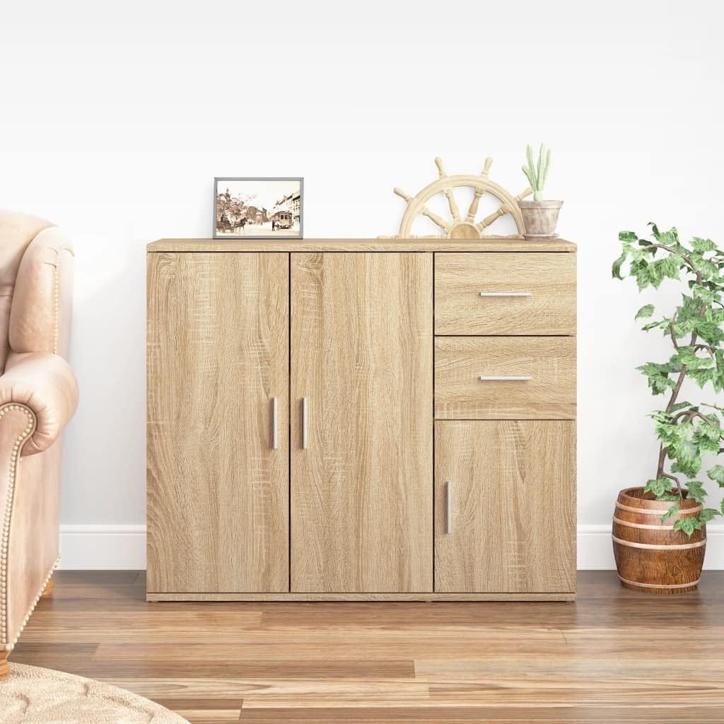 Modern Sonoma Oak Sideboard Storage Cabinet with Spacious Top & 2 Doors
