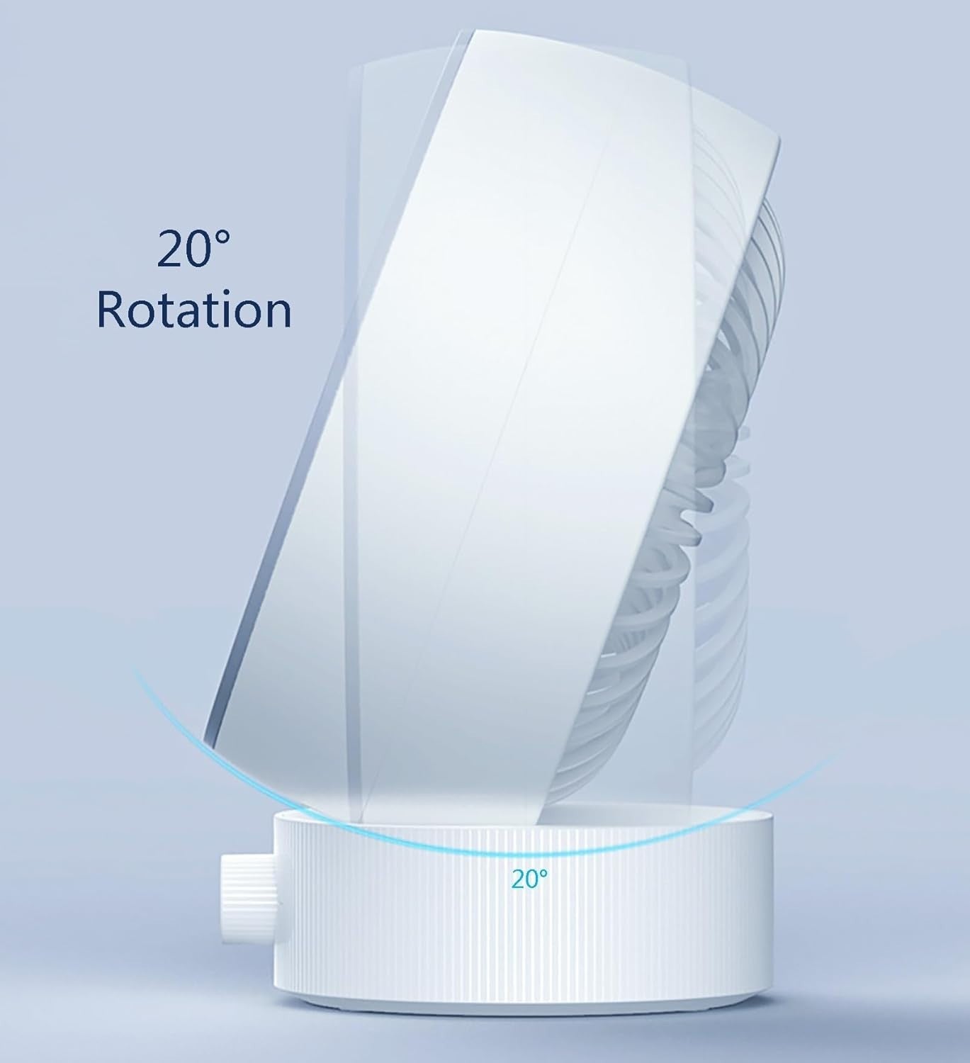 Ultra Quiet Small Fan with Stepless Speed Control - Portable Desk Fan White