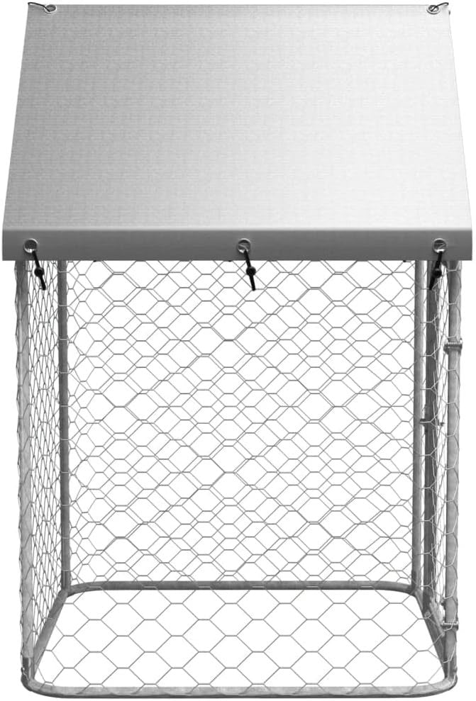 Small Outdoor Dog Kennel 100x100x150cm – Steel Frame + Roof Shelter + Lock