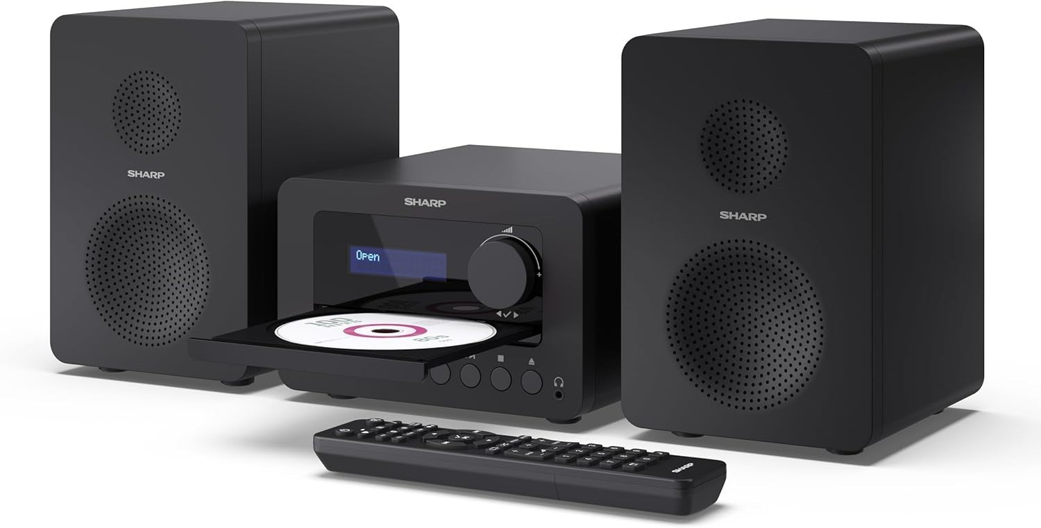 40W Bluetooth Hi-Fi Stereo System CD Player FM Radio USB AUX Remote Control