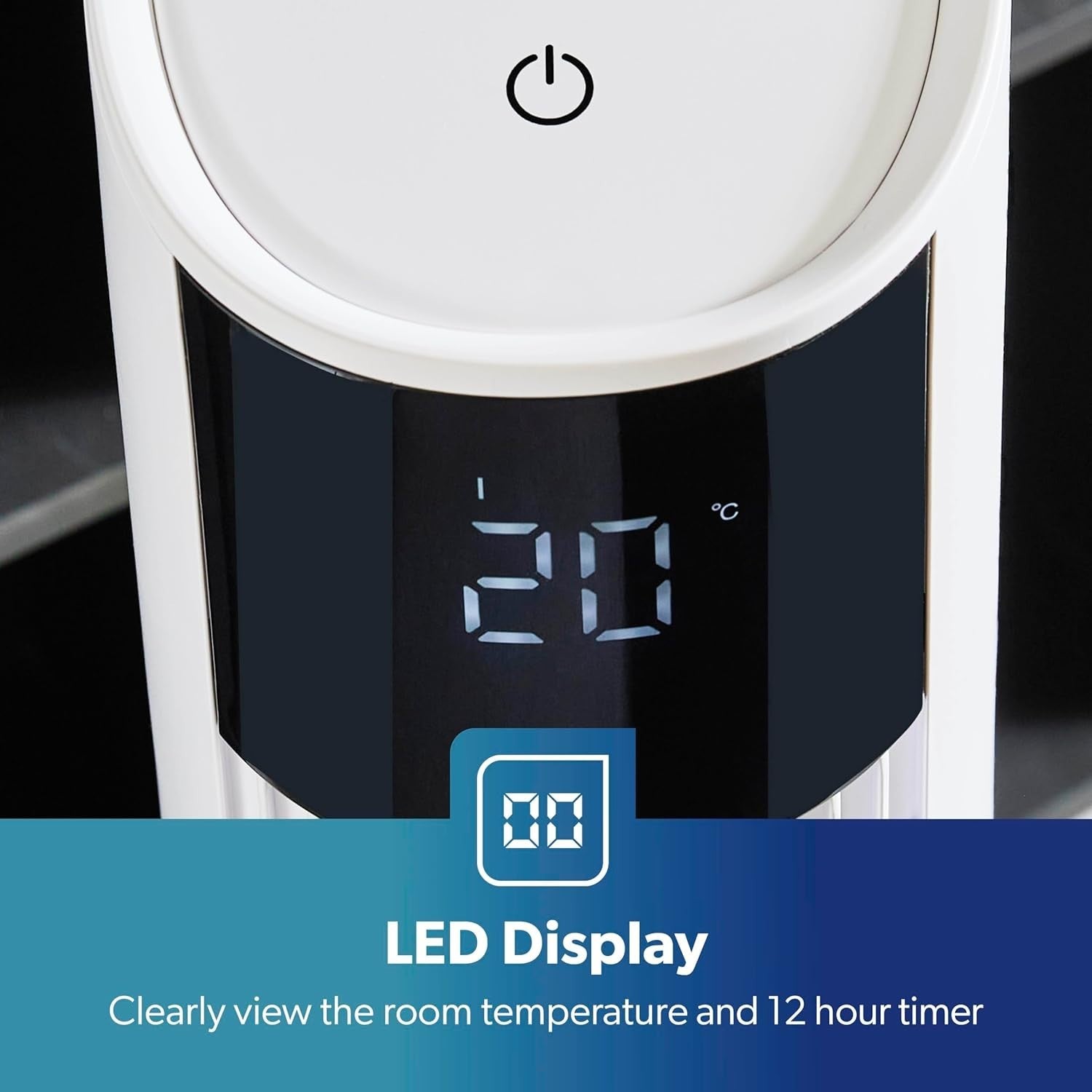 42" Tower Fan – Bladeless White Cooling w/ Remote, 12h Timer & 3 Speed Settings