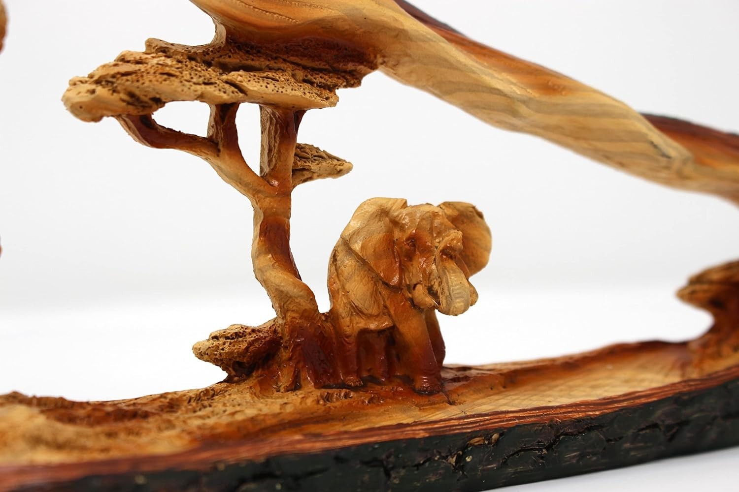 Elephant Family Ornament 31cm Resin Wildlife Sculpture Rustic Home Decor Gift