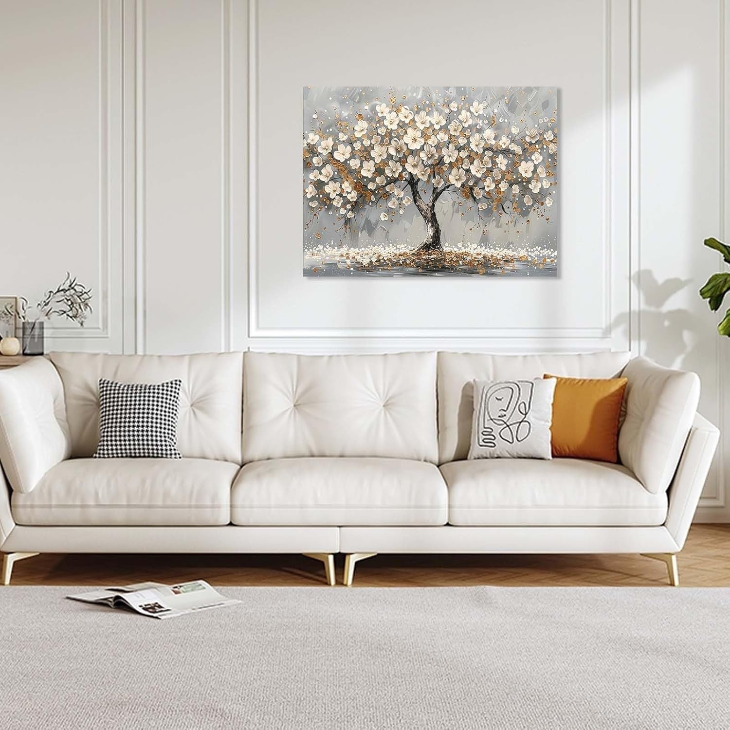 Framed Tree Canvas Wall Art 12x16in Floral Modern Decor