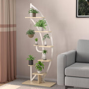 8 Tier Plant Stand Curved Half Moon Metal Ladder Shelf Indoor Outdoor Display