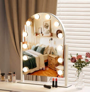 Hollywood Vanity Mirror 47x30cm | 12 LED Bulbs, 3 Lighting Modes, 5X Magnify