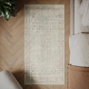 Vintage Washable Rug 80x150cm Non-Slip Soft Neutral Runner for Hallway & Home