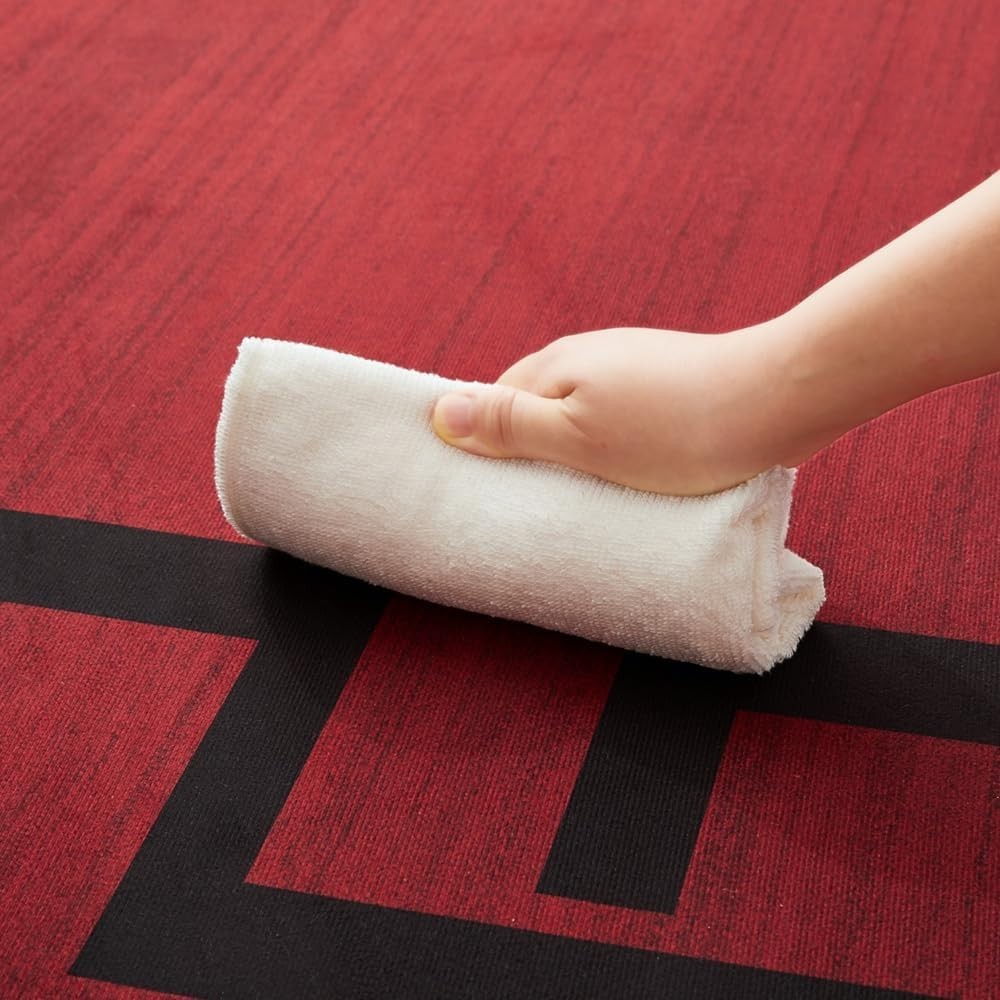 Red Runner Rug 80x300cm Greek Key Design Soft Touch Non-Slip Hallway Carpet