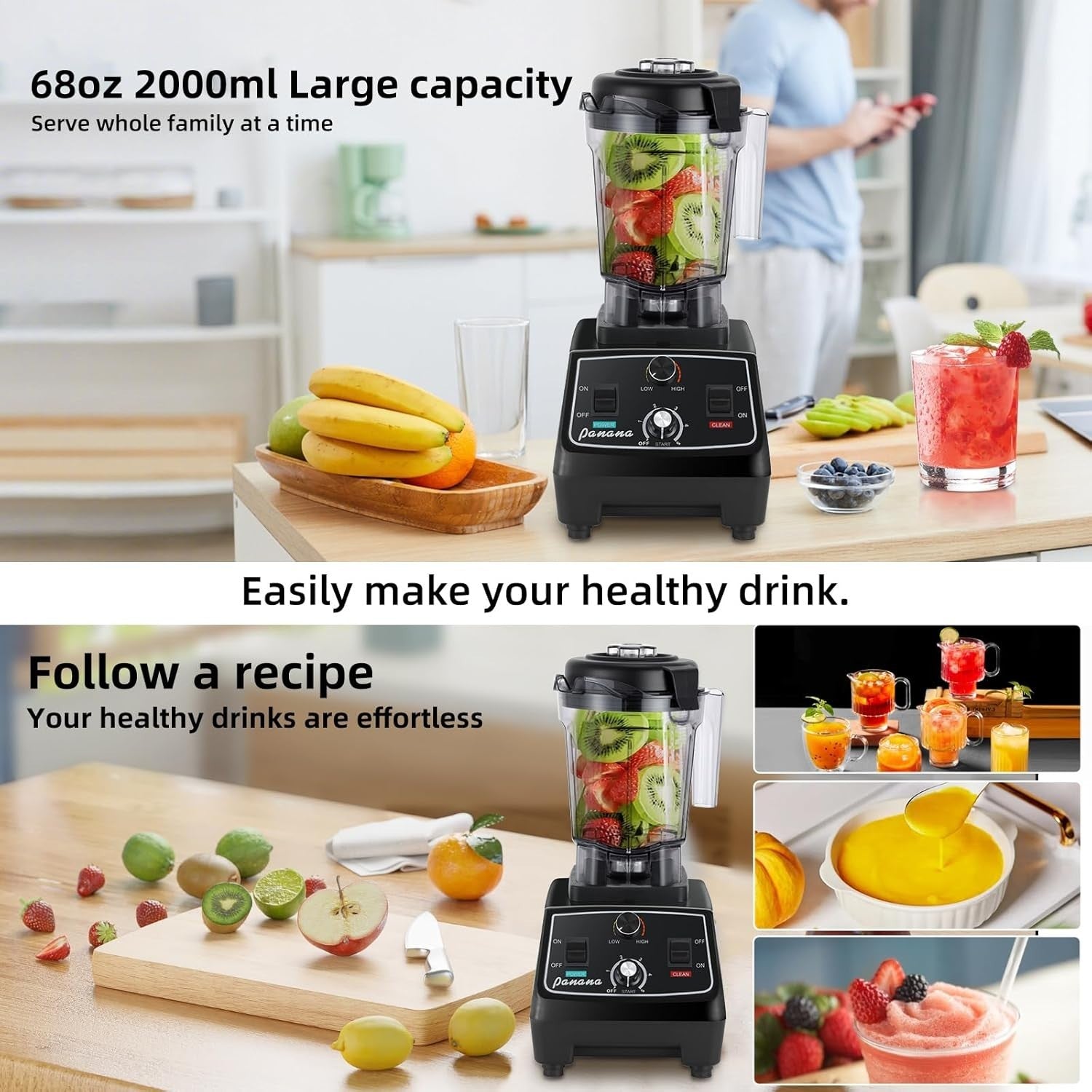 2200W ‎1.93 kgBlender Ice Crush Food Mixer 1.93L Jug Pulse Control