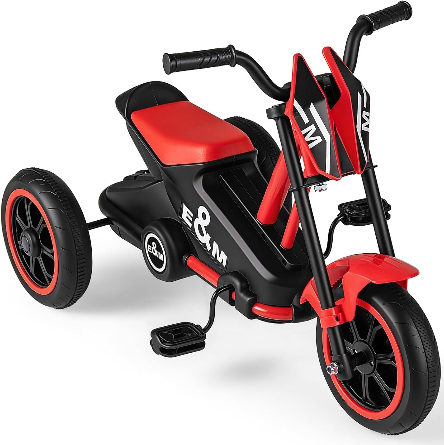 Kids Tricycle 3 Wheel Balance Bike Anti Slip Pedals Red Age 3+