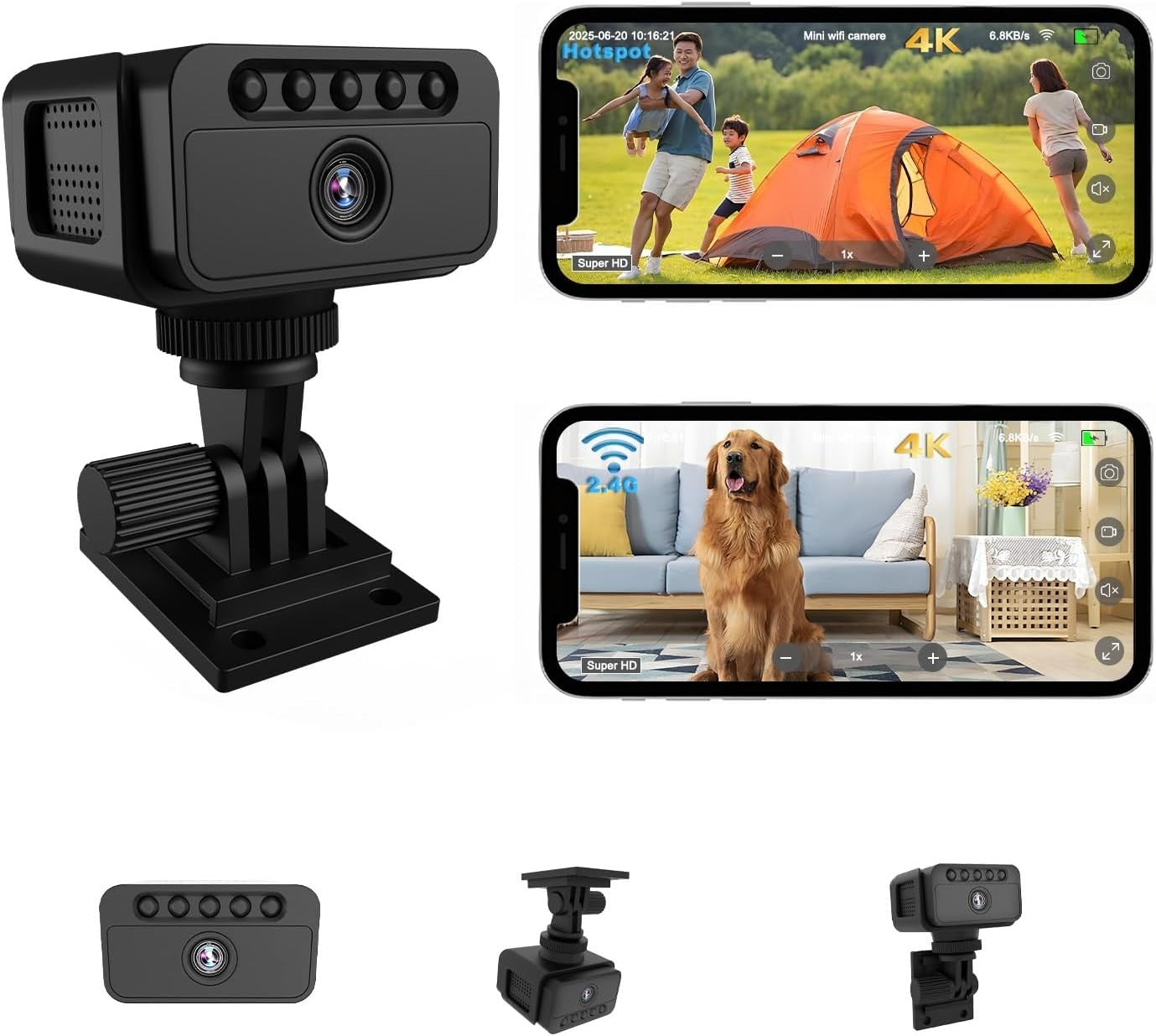 4K Mini Security Camera No WiFi Wireless Night Vision Motion Sensor