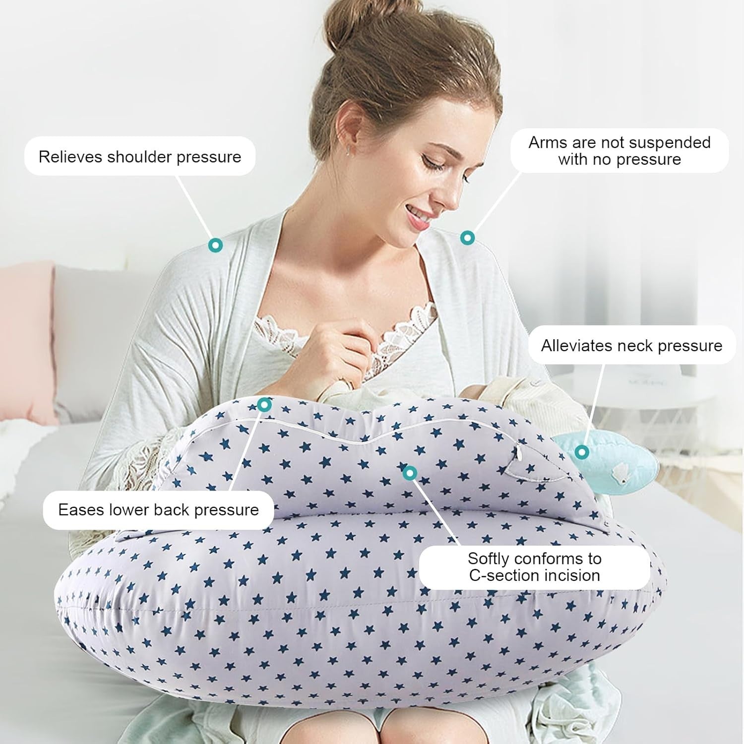 Pregnancy Pillow U Shaped Full Body Maternity Nursing Support Cotton