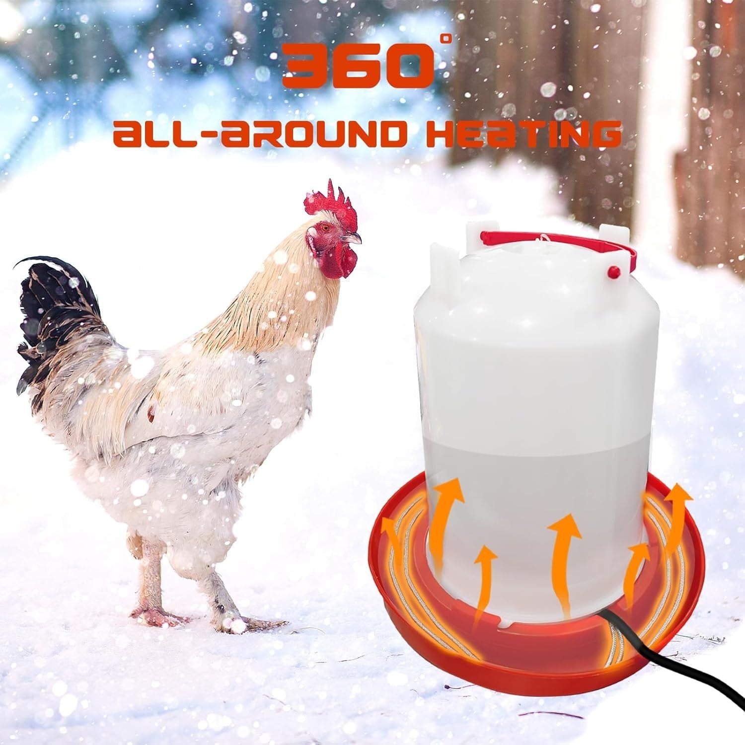 Chicken Water Heater Cord 39W Freeze Proof 3.9FT Cable