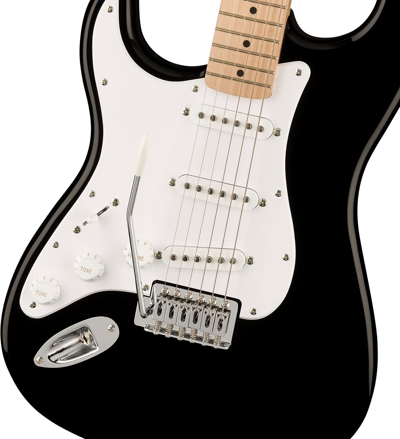 Left Handed Electric Guitar Strat Style Maple Neck Tremolo Black