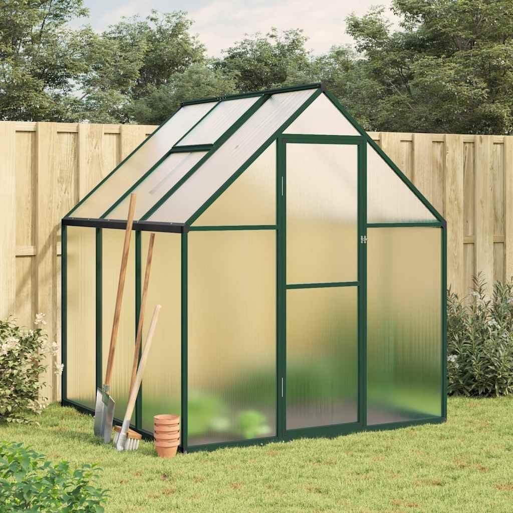 Large Aluminium Greenhouse 169x169x195cm Polycarbonate Panels with Base Frame
