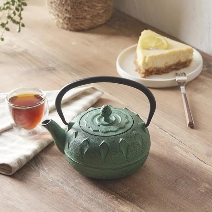 Cast Iron Teapot 600ml Japanese Style Tea Pot with Stainless Infuser