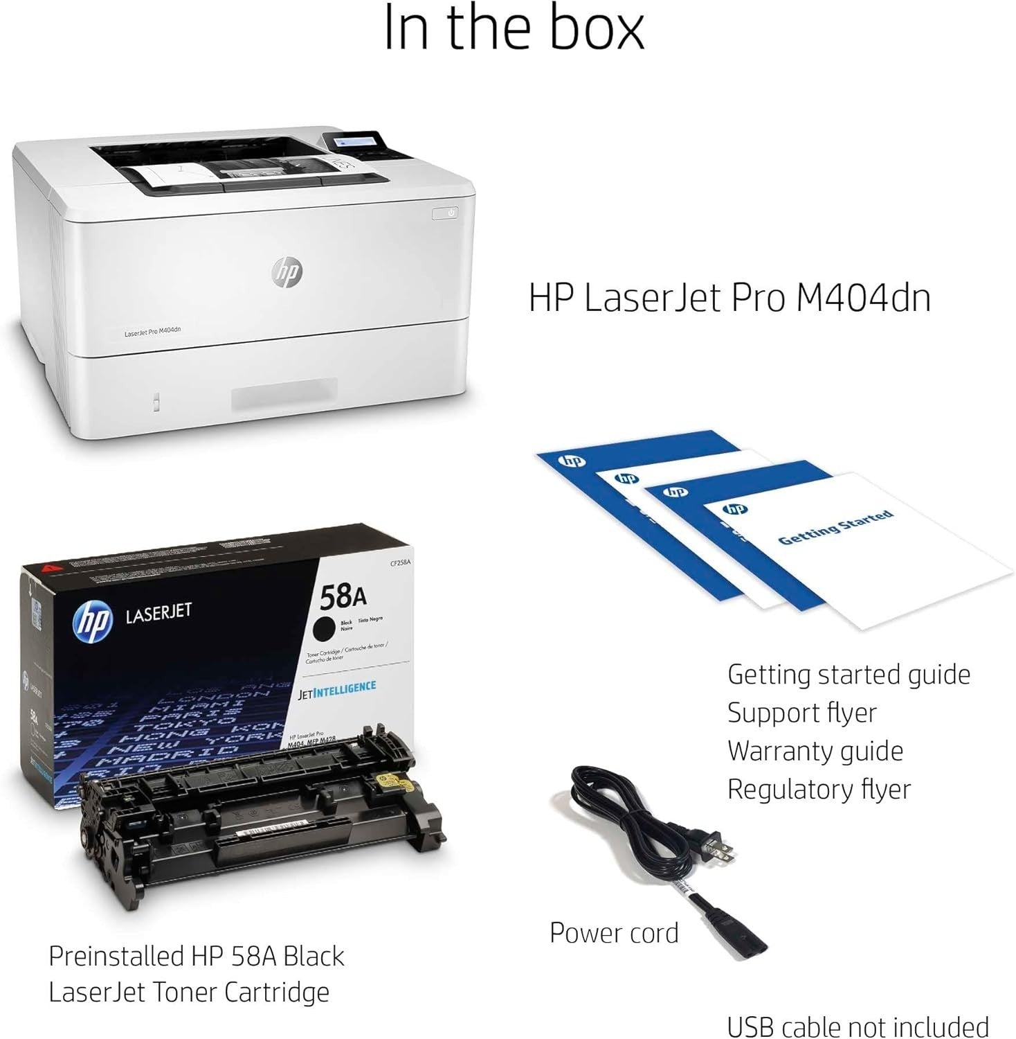 LaserJet Pro M404dn Monochrome Laser Printer | Auto Duplex | 40ppm | Ethernet