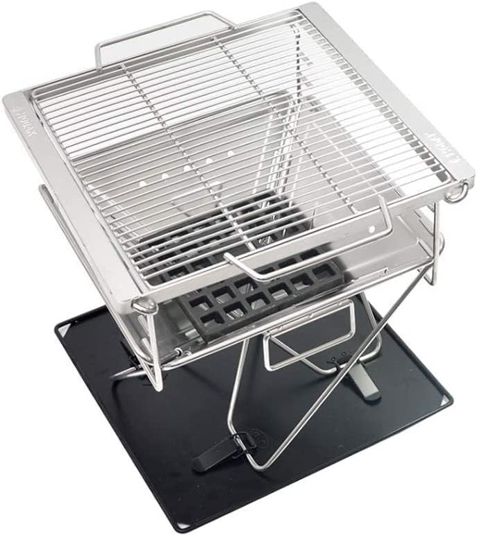 Stainless Steel Folding Charcoal BBQ Grill | Portable Outdoor Fire Pit