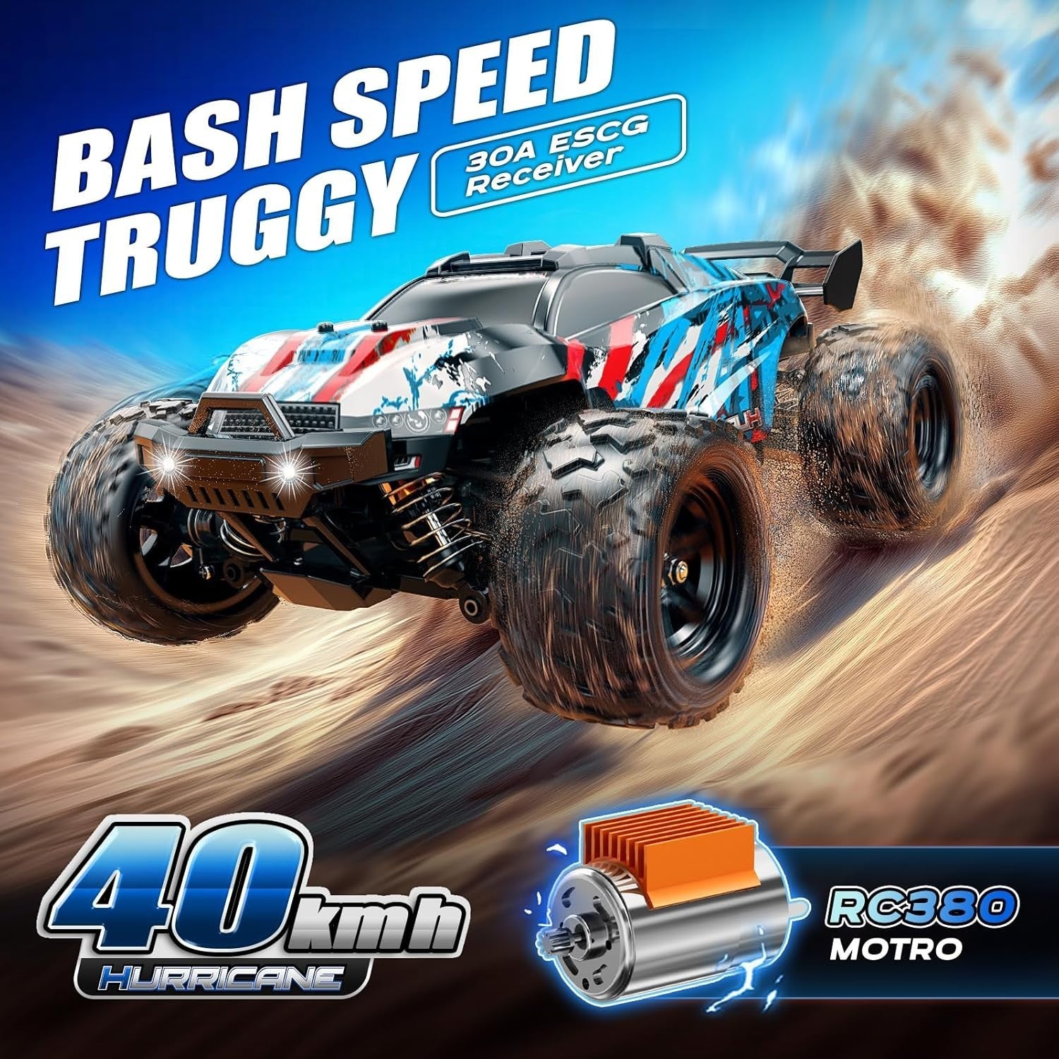 1:18 High-Speed 4x4 RC Car 40KM/H Off-Road Truck Adults Boys Dual Battery