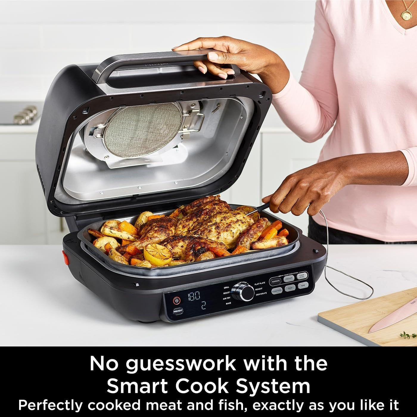 Health Grill & Air Fryer 7-in-1 w Digital Probe 260°C Flat Plate 3.8L