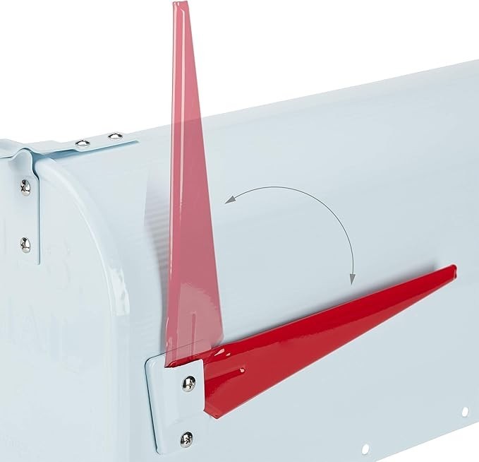Vintage Wall Mounted US Mailbox White Steel Lockable Postbox Retro Flag Design