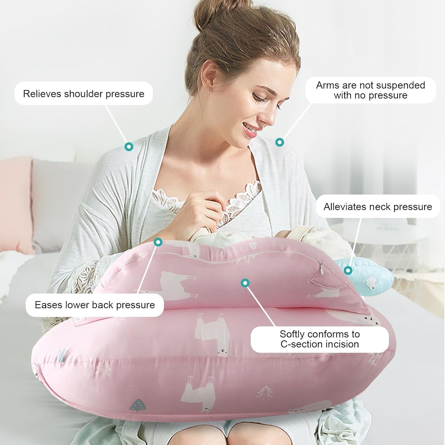 U Shaped Pregnancy Pillow Full Body Nursing Maternity Support Cotton