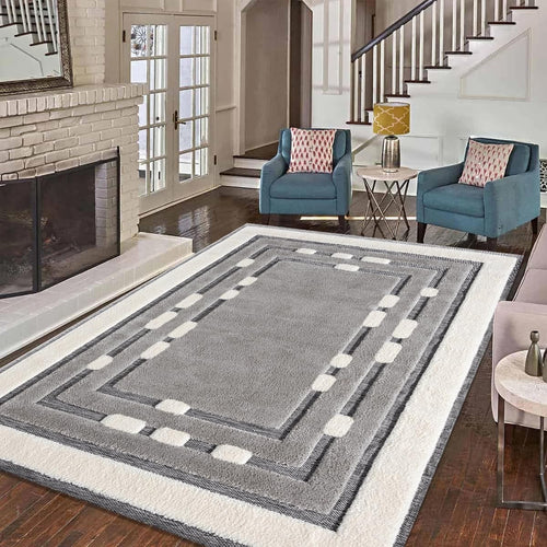 Beige Grey Hallway Rug 120x170cm Modern Soft Area Mat for Living Room