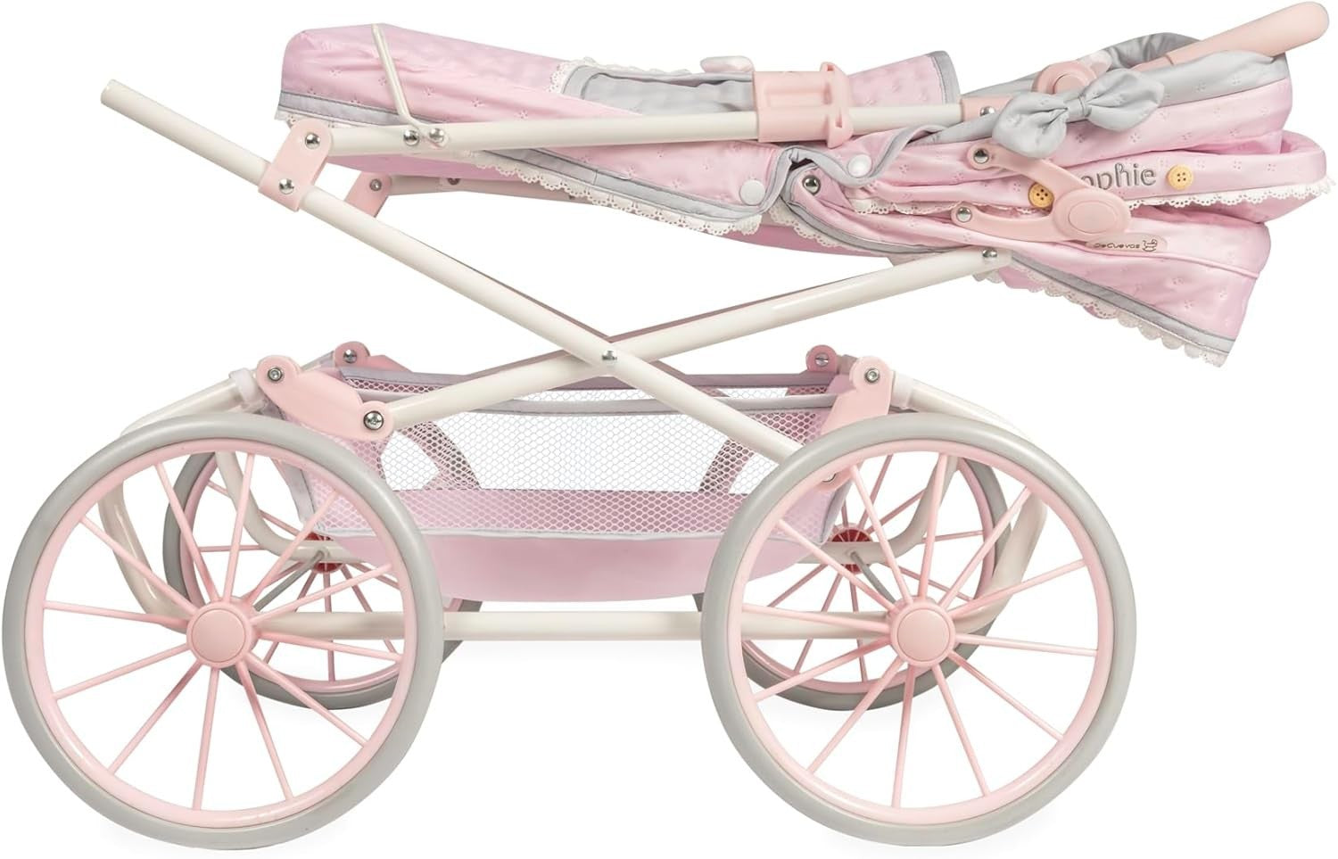 Folding Dolls Pram Pushchair Adjustable Handle Parasol Lightweight