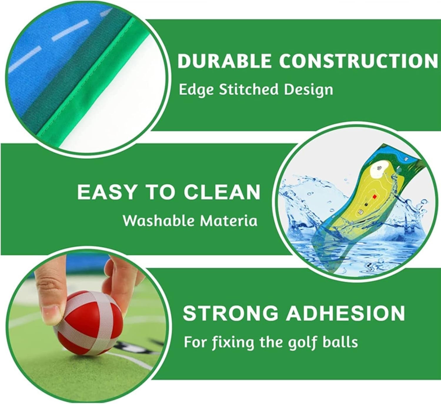Golf Chipping Practice Mat Set Indoor Outdoor Target w/ 16 Balls