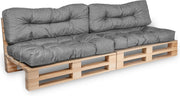 Pallet Sofa Cushions Set Waterproof UV Foam Garden Seating 120x80cm Grey