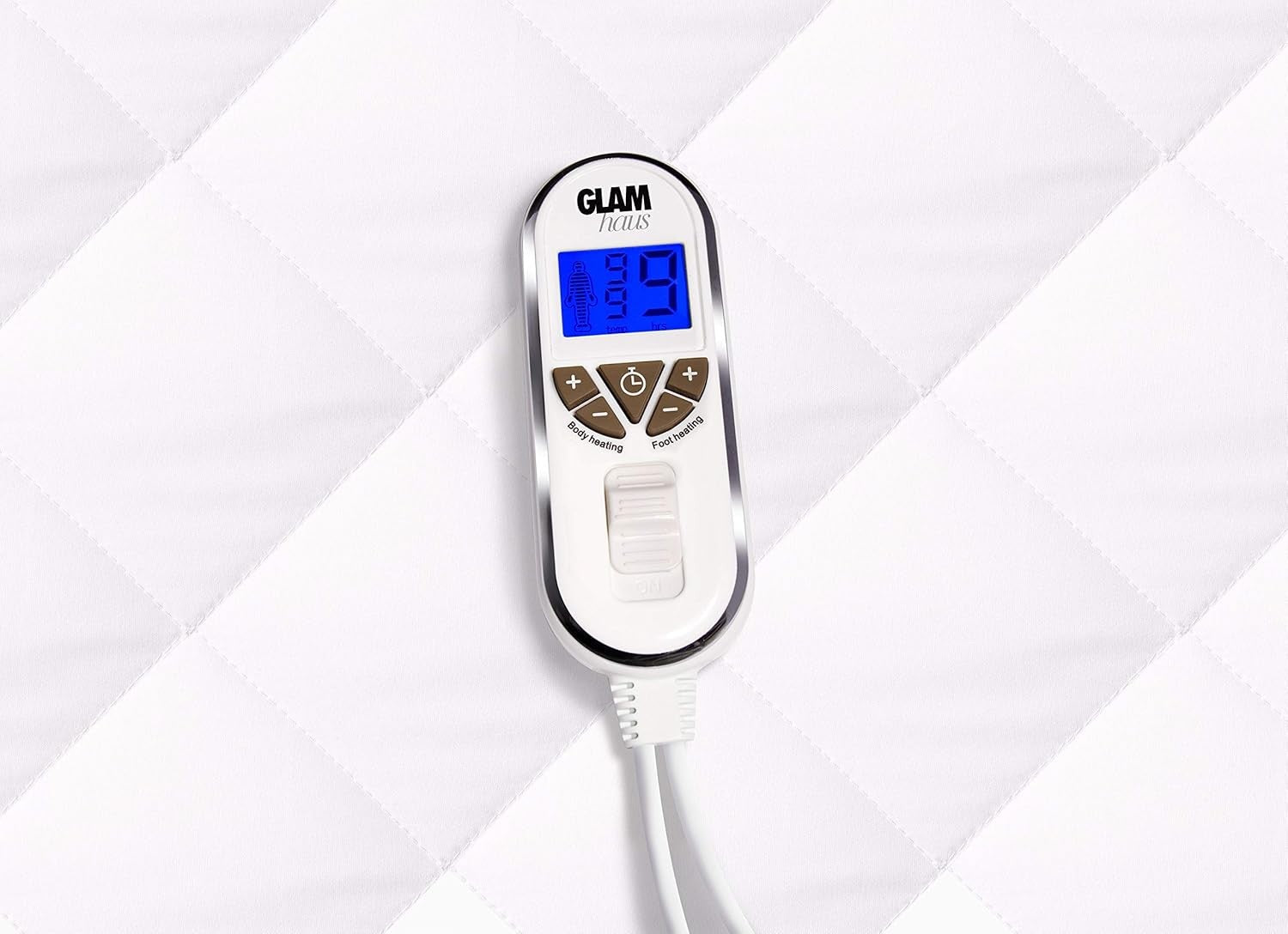 Single Electric Heated Underblanket White Fitted Quilted Washable Bed Cover