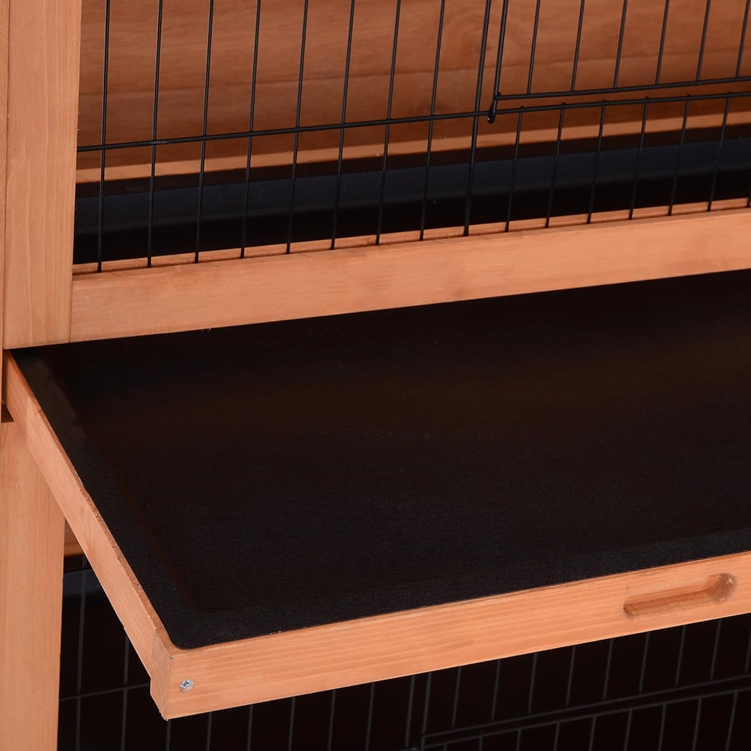 Large 2 Tier Rabbit Hutch Outdoor Wooden Guinea Pig Cage with Trays Divider