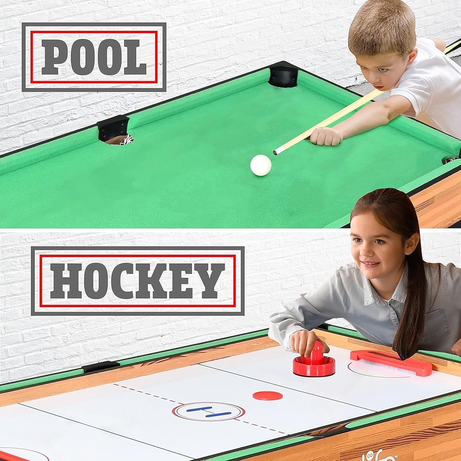 4-in-1 Multi Game Table Air Hockey Pool Foosball Ping Pong