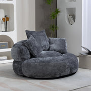Giant Grey Memory Foam Bean Bag Sofa Chair w/ Cushions – Adult Gaming Lounger