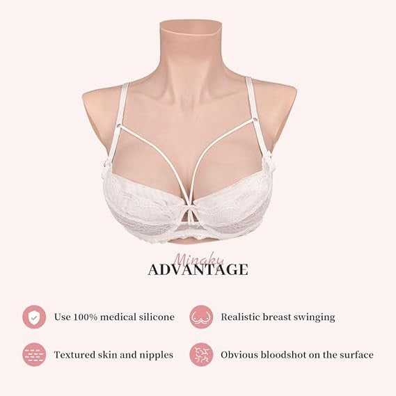 Silicone Breastplate Realistic Fake Breasts C–G Cup Crossdresser Cosplay