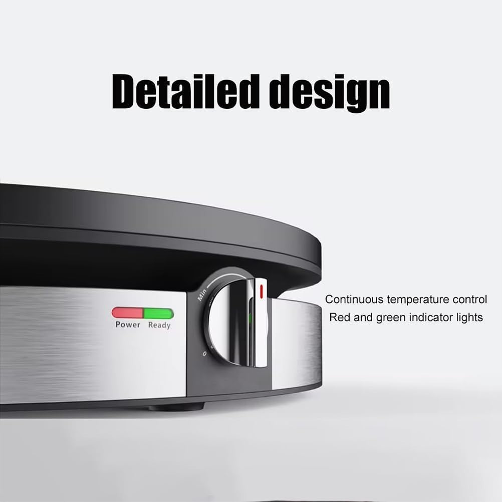 Electric Crepe Maker 1100W Nonstick Grill Plate – Thermostatic Temp Control