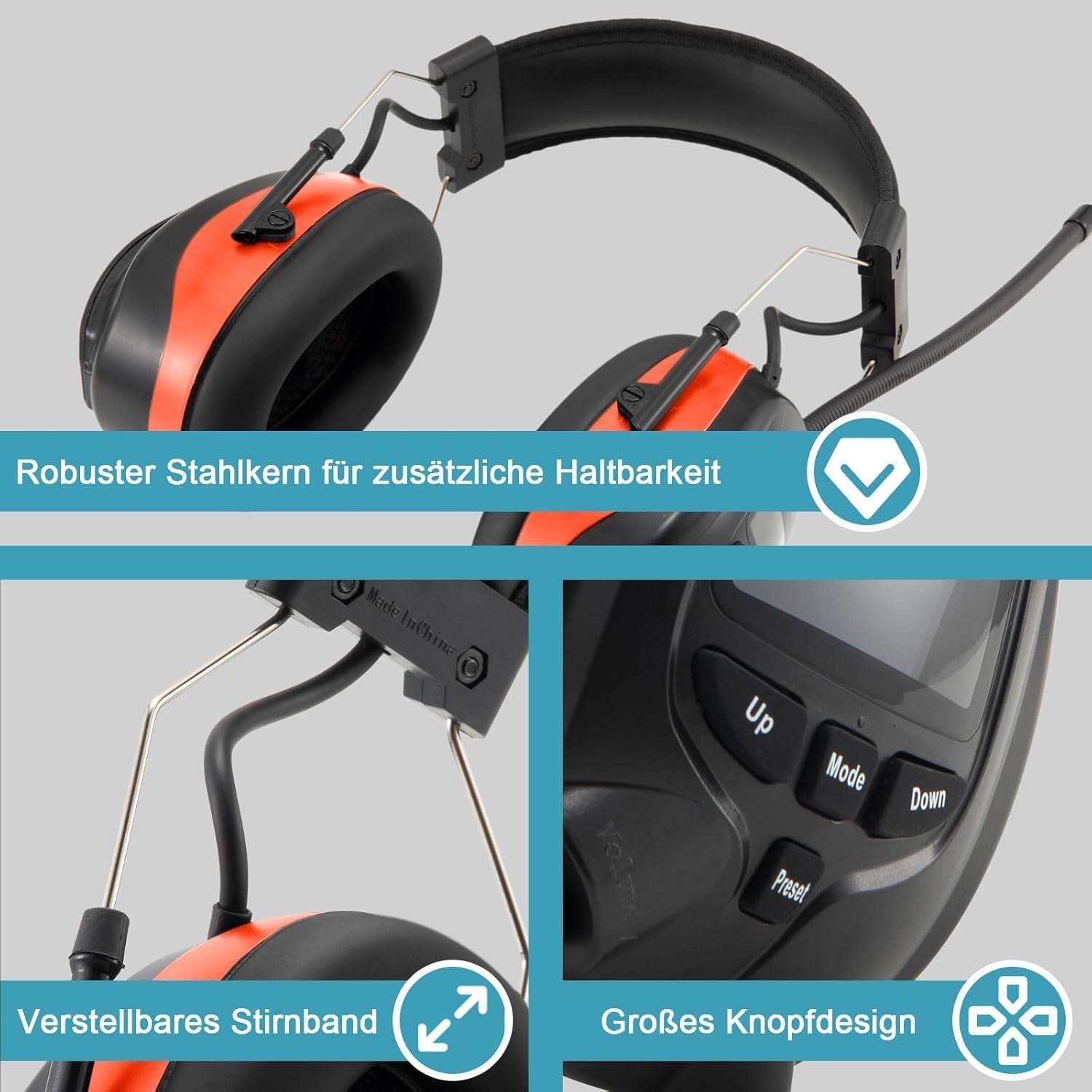 Bluetooth 5.3 Ear Defenders with DAB+/FM Radio & SNR 30dB Safety