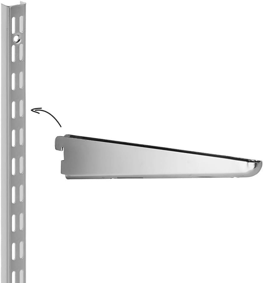 3-Tier Adjustable Chrome & Oak Wall Shelf Kit 100x90x32cm