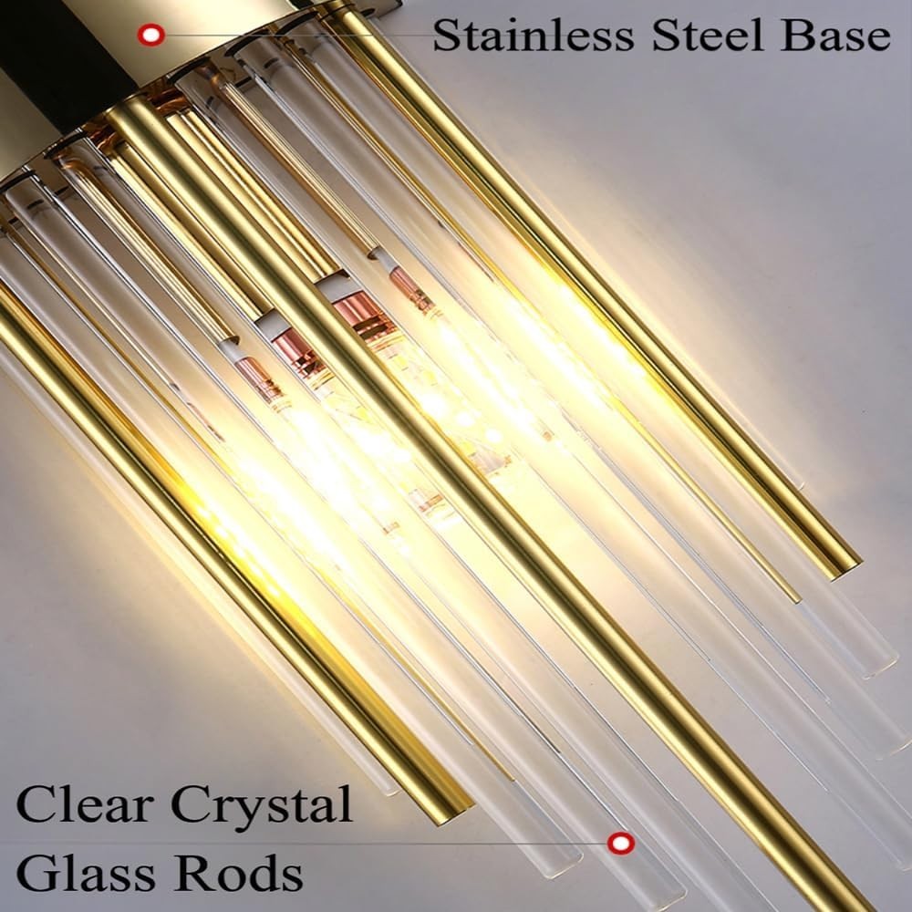Modern Crystal Wall Sconce LED Light | Stainless Steel Elegant Lamp