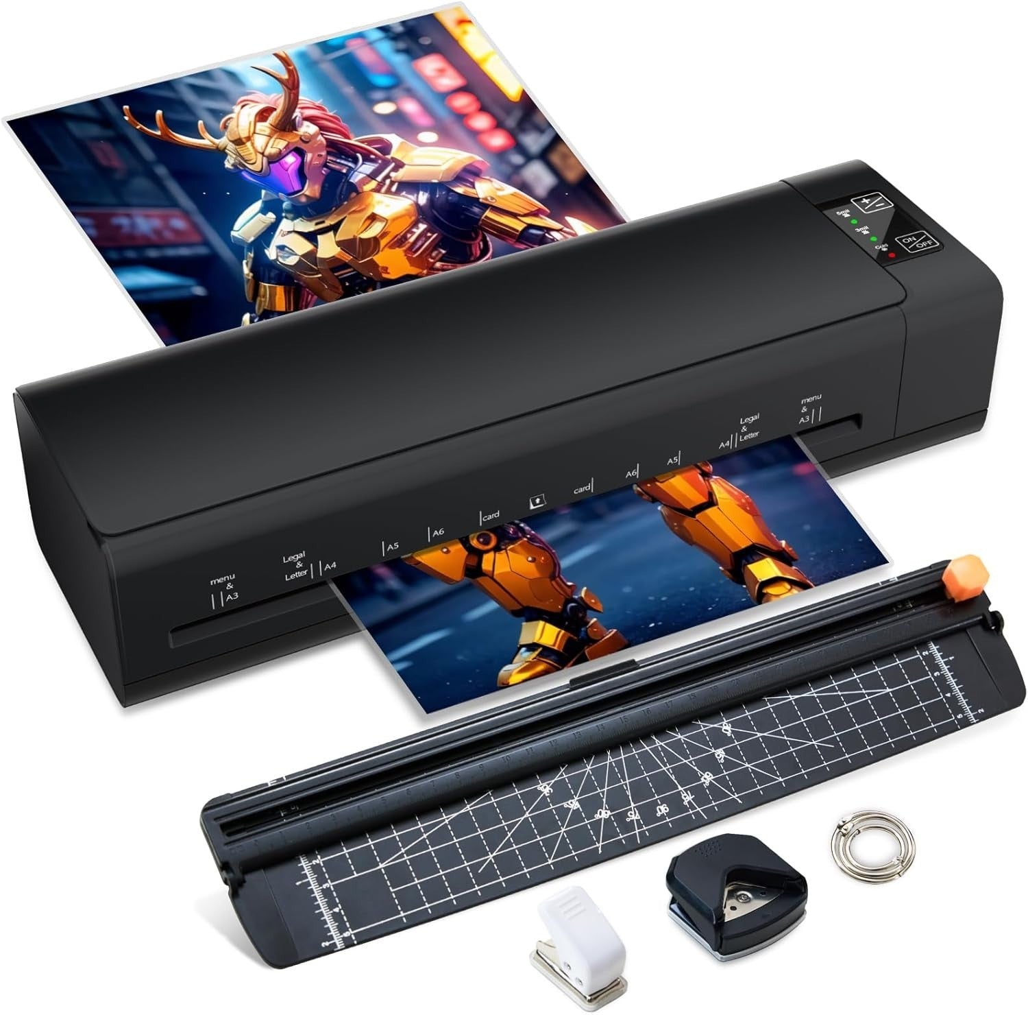 A3 Laminator 6 in 1 Hot Cold Fast 60s Warm Jam Free + Pouches