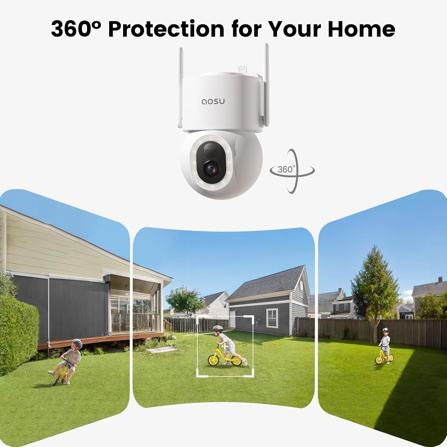 3K Solar Security Camera Wireless Outdoor 360° PTZ AI Night Vision