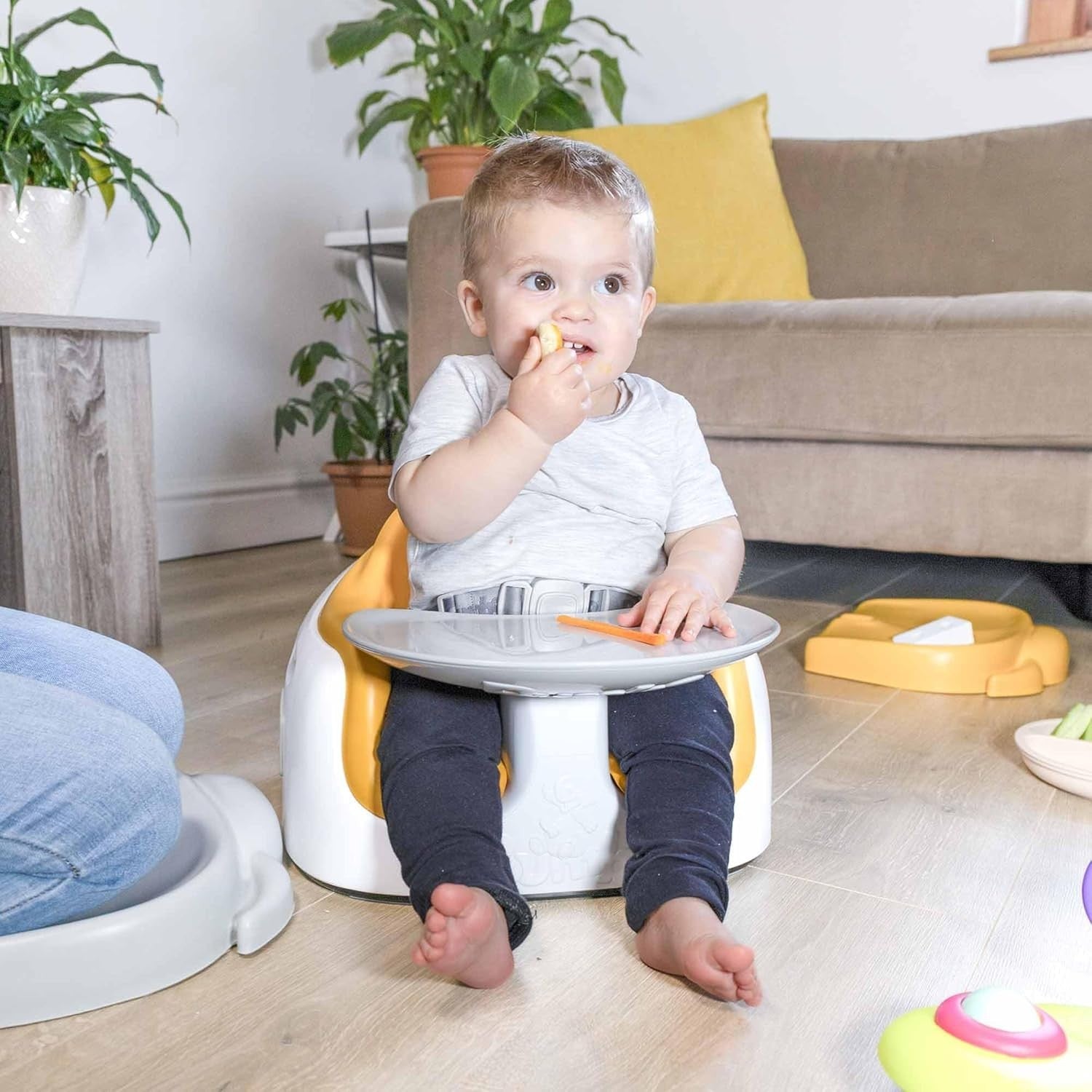 Toddler Multi Seat Booster Chair with Tray Harness Compact & Safe Yellow