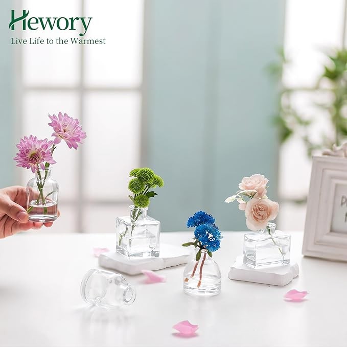 20 Mini Glass Bud Vases Set Clear Wedding Table Decor Centerpieces