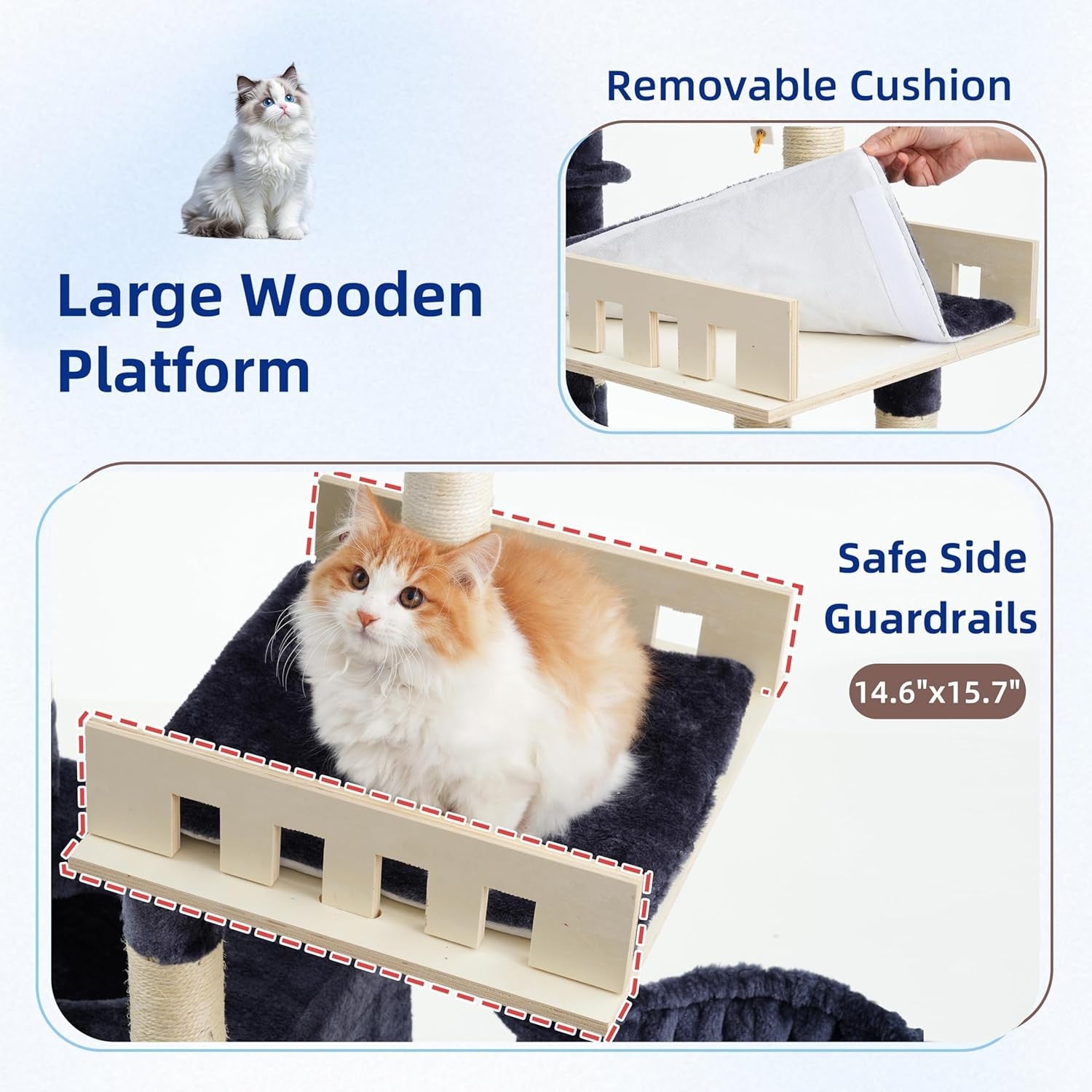 Heavy Duty Cat Tree Tower Large Cats Condo Hammock Scratching Posts
