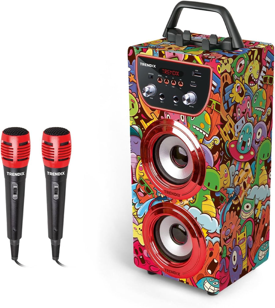 Monster Kids Karaoke Machine 2 Mics Green Bluetooth FM