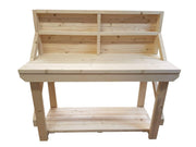 4ft Heavy Duty Wooden Workbench with Back Panel – Solid Timber Work Table